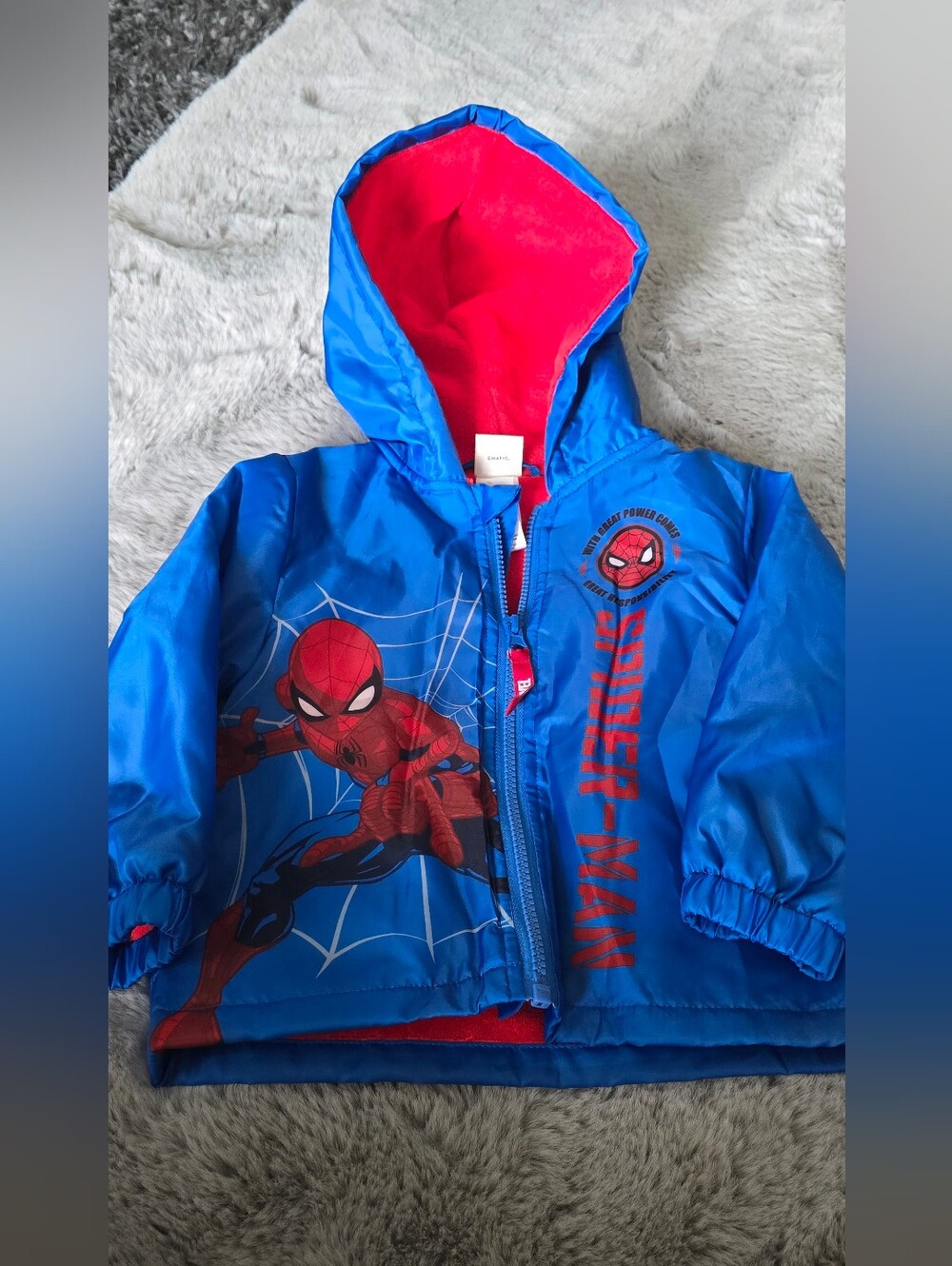 Marvel Spider-Man Blue & Red Kids Hooded Jacket